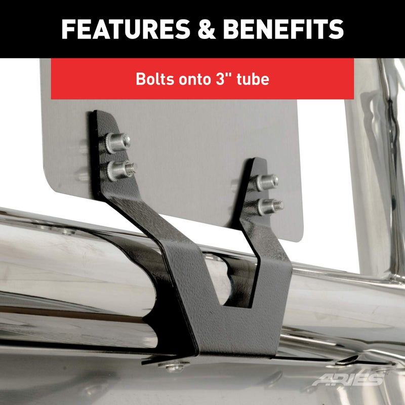 ARIES 35-0000 3-Inch Bull Bar License Plate Bracket - Image 4